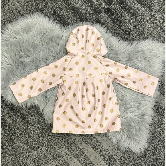 C&C California Blush & Rose Gold PolkaDot Raincoat 2T - Picture 4 of 4